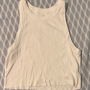 Aerie Cream Ribbed Tank Top